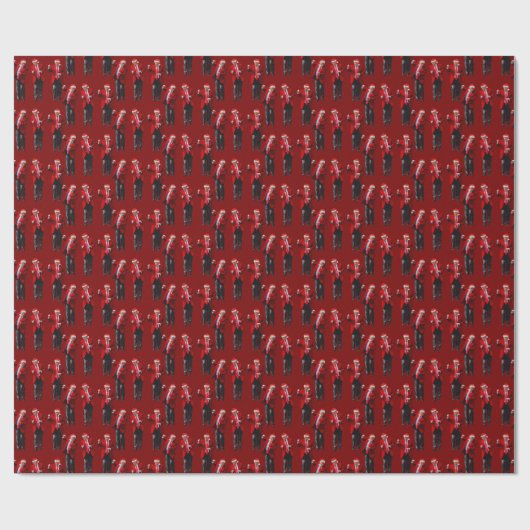 Trump Weihnachtsmannmütze Dance Weihnachten | Trum Geschenkpapier (Flach)