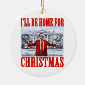 Trump-Weihnachtsmannmütze | Ich bin zu Weihnachten Keramik Ornament (Vorne)