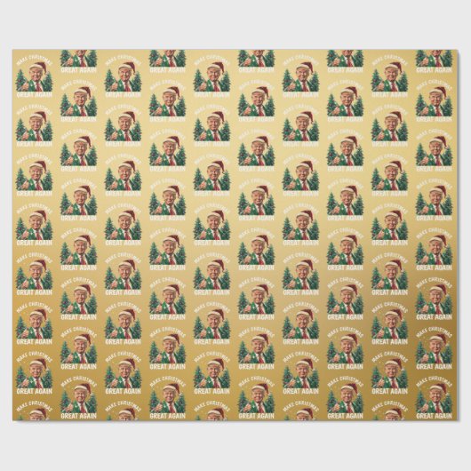 Trump-Weihnachtsmannmütze | Weihnachten wieder gro Geschenkpapier (Flach)
