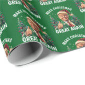 Trump-Weihnachtsmannmütze | Weihnachten wieder gro Geschenkpapier (Rolleneckpunkt)
