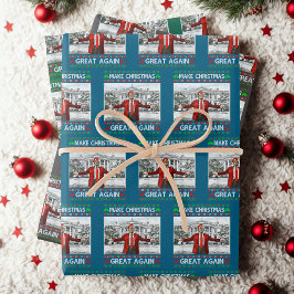 Trump-Weihnachtsmannmütze | Weihnachten wieder gro Geschenkpapier Set