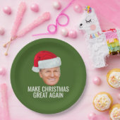 Trump-Weihnachtsmannmütze Weihnachten wieder großa Pappteller (Party)