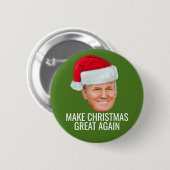 Trump-Weihnachtsmannmütze - Weihnachten wieder zum Button (Vorne & Hinten)