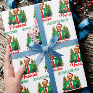 Trump Weihnachtsmannmütze Wrap Der Lieblingspräs Geschenkpapier