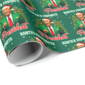 Trump Weihnachtsmannmütze Wrap | Der Lieblingspräs Geschenkpapier (Rolleneckpunkt)
