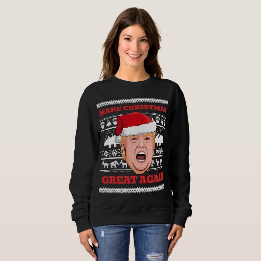 Trump Weihnachtssüßer machen Weihnachten wieder gr Sweatshirt (Vorne ganz)