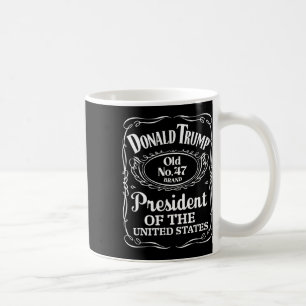 Trump Whiskey Flasche Label Trump 47. Präsident 20 Kaffeetasse