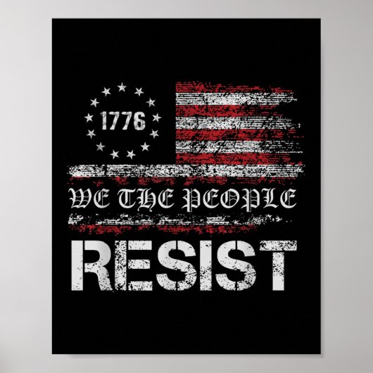 Trump widerstehen Protest gegen die Fahne der poli Poster (Vorne)