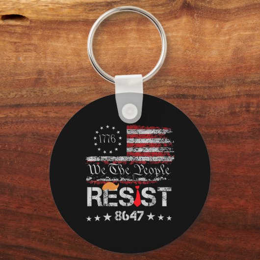 Trump widerstehen Protest gegen die Fahne der poli Schlüsselanhänger (Vorderseite)