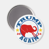 TRUMP WIEDER Roter Elefant 2020 Wahl Magnet (Vorderseite/Rückseite)