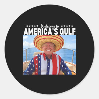 Trump willkommen am Golf von Amerika 2 Runder Aufkleber