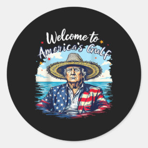 Trump willkommen im Amerikanischen Golf Funny Gulf Runder Aufkleber