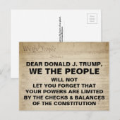 Trump Wir die Menschen Karo und Balancewiderstand Postkarte (Vorne/Hinten)
