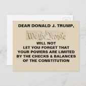 Trump Wir die Menschen Karo und Balancewiderstand Postkarte (Vorne/Hinten)