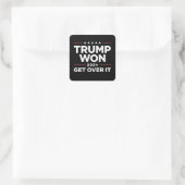 Trump wird 2024 überwinden quadratischer aufkleber (Tasche)