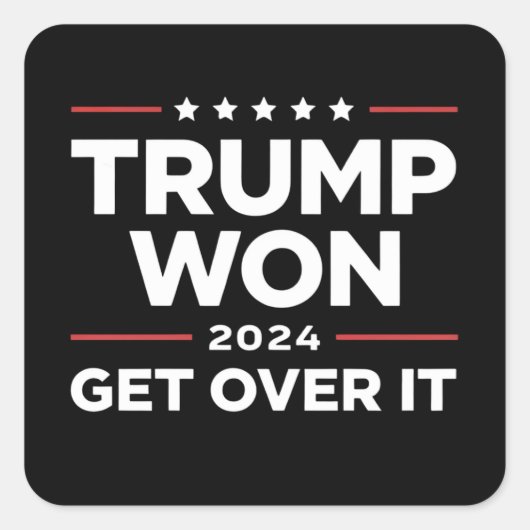 Trump wird 2024 überwinden quadratischer aufkleber (Vorderseite)
