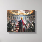 Trump wird als Gladiator in einem antiken römische Leinwanddruck (Vorderseite)