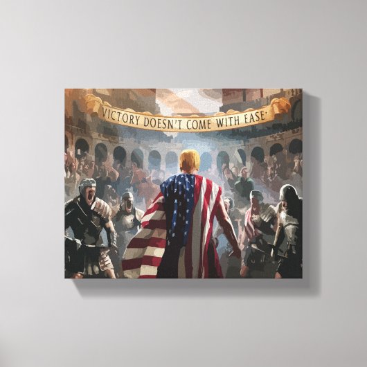 Trump wird als Gladiator in einem antiken römische Leinwanddruck (Vorderseite)