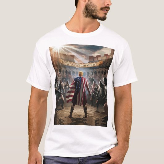 Trump wird als Gladiator in einem antiken römische T-Shirt (Vorderseite)