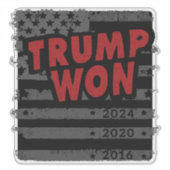 Trump Won 2024 Aufkleber (Vorderseite)