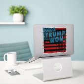 Trump Won 2024 Aufkleber (Laptop auf Schreibtisch)
