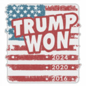 Trump Won 2024 Aufkleber (Vorderseite)