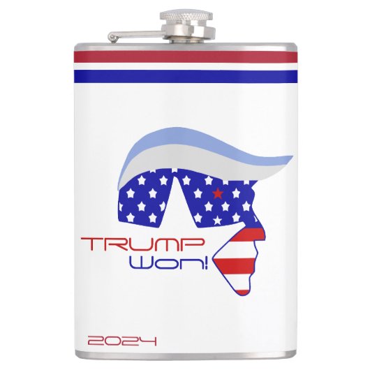 Trump Won 2024 Flachmann (Vorderseite)