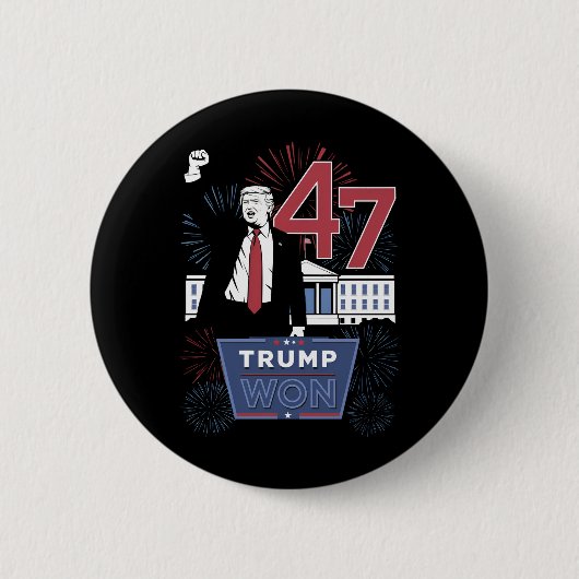 Trump Won 2024 Präsident 47 Amerika USA Button (Vorderseite)