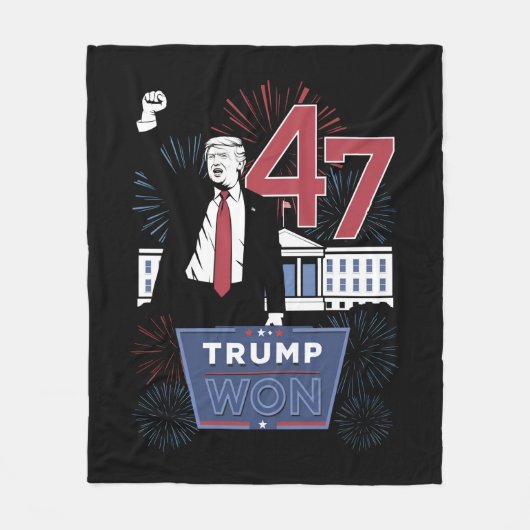 Trump Won 2024 Präsident 47 Amerika USA Fleecedecke (Vorderseite)