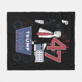 Trump Won 2024 Präsident 47 Amerika USA Fleecedecke (Vorderseite (Horizontal))