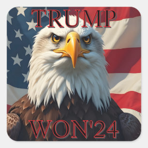 TRUMP WON 2024 QUADRATISCHER AUFKLEBER