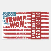 Trump Won 2024 Rechteckiger Aufkleber (Vorderseite)