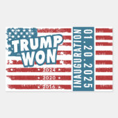 Trump Won 2024 Rechteckiger Aufkleber (Vorderseite)
