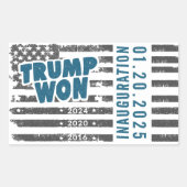 Trump Won 2024 Rechteckiger Aufkleber (Vorderseite)