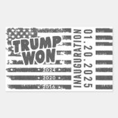 Trump Won 2024 Rechteckiger Aufkleber (Vorderseite)