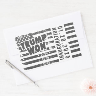 Trump Won 2024 Rechteckiger Aufkleber
