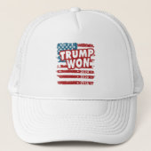 Trump Won 2024 Truckerkappe (Vorderseite)