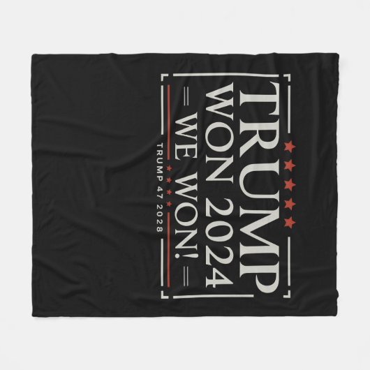 Trump Won 2024 We Won 47 2028 USA Fleecedecke (Vorderseite (Horizontal))