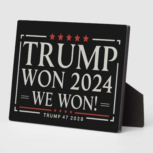 Trump Won 2024 We Won 47 2028 USA Fotoplatte (Seite)