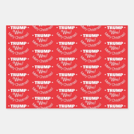 TRUMP Won! Frohe Weihnachts-Set des Wrapping Paper Geschenkpapier Set (Vorderseite)