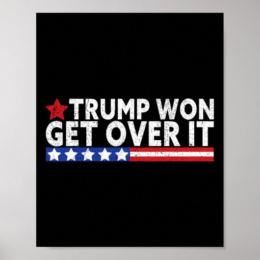 Trump Won Get Over It 2025 Flag Usa  Poster (Vorne)
