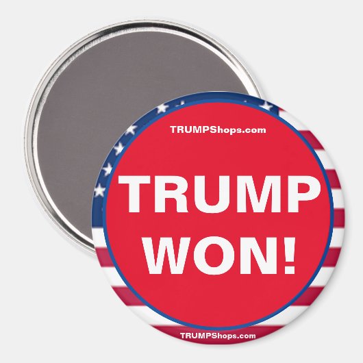 TRUMP WON! Patriotic Magnet (Vorderseite/Rückseite)