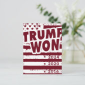 Trump Won Postkarte (Stehend Vorderseite)