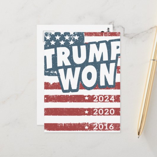 Trump Won Postkarte (Vorderseite/Rückseite Beispiel)