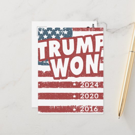 Trump Won Postkarte (Vorderseite/Rückseite Beispiel)