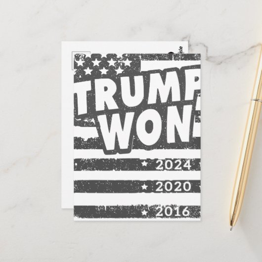 Trump Won Postkarte (Vorderseite/Rückseite Beispiel)