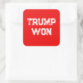 TRUMP WON QUADRATISCHER AUFKLEBER (Tasche)