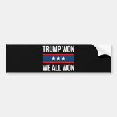 Trump Won We All Won 2024 USA Flag Trump Won Autoaufkleber (Vorne)