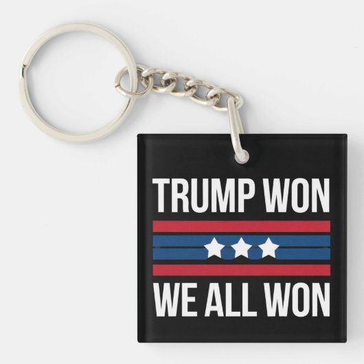 Trump Won We All Won 2024 USA Flag Trump Won Schlüsselanhänger (Vorderseite)