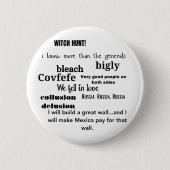 Trump Word Cloud Typografie Button (Vorderseite)